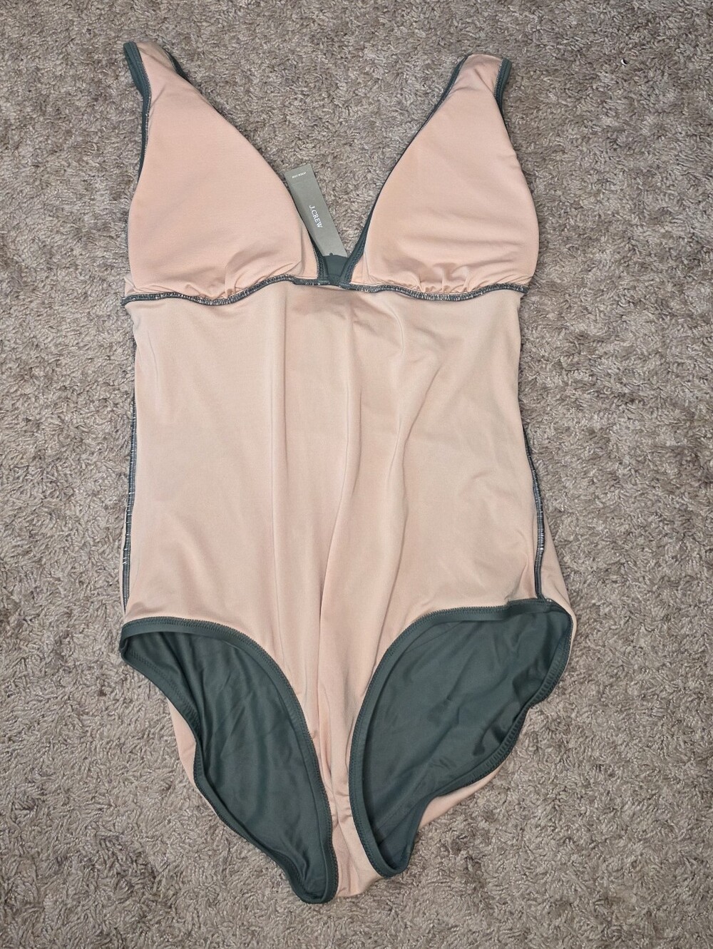 NWT J.Crew Ruched V-Neck One-Piece Swimsuit SZ 12 Cool Cypress - Picture 12 of 12